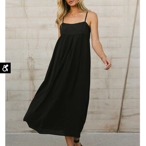Bohme Genevieve Midi Empire Midi Black Dress
